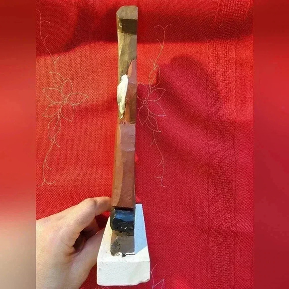 Hand Painted Wood Folk Art Santa Claus Statue - Picture 3 of 6